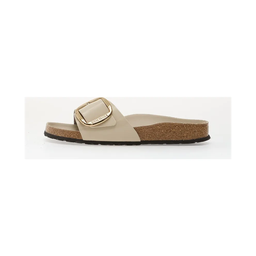 Birkenstock Madrid Big Buckle Natural Leather Patent Women High-Shine Oyster 37 (1031823)