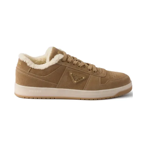 Prada Downtown Sneakers aus Wildleder – Nude (2EE364FA0003AZB)