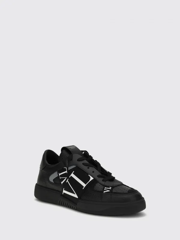 Valentino garavani VL7N Smooth Calf Leather Sneakers with Printed Logo Black (S0C58WRQ0NO)