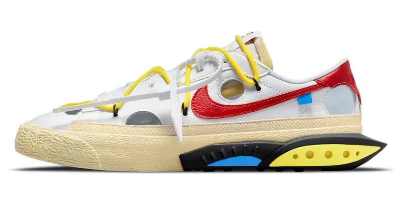 Nike x Off-White Blazer Low “White/University Red-Opti Yellow-Fossil” (DH7863-100)