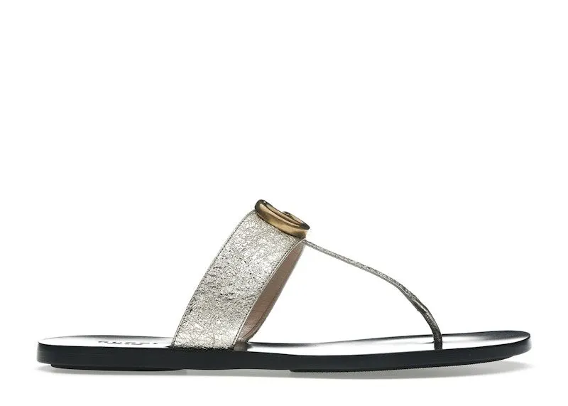 Gucci Marmont Thong Sandals Platinum (497444-0B7N0-7100)