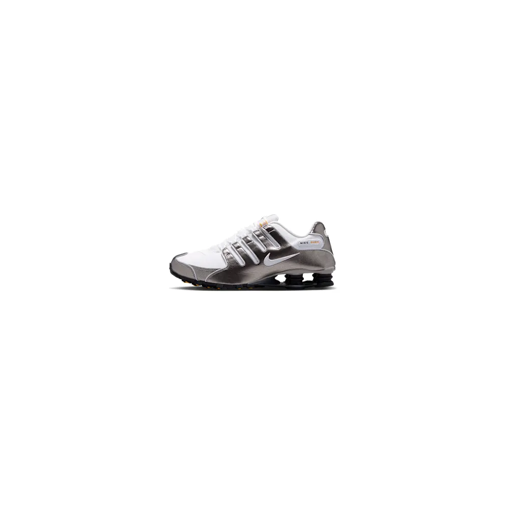 Nike Shox NZ “Summit White / Metallic Pewter / University Gold” (IU7506-100)