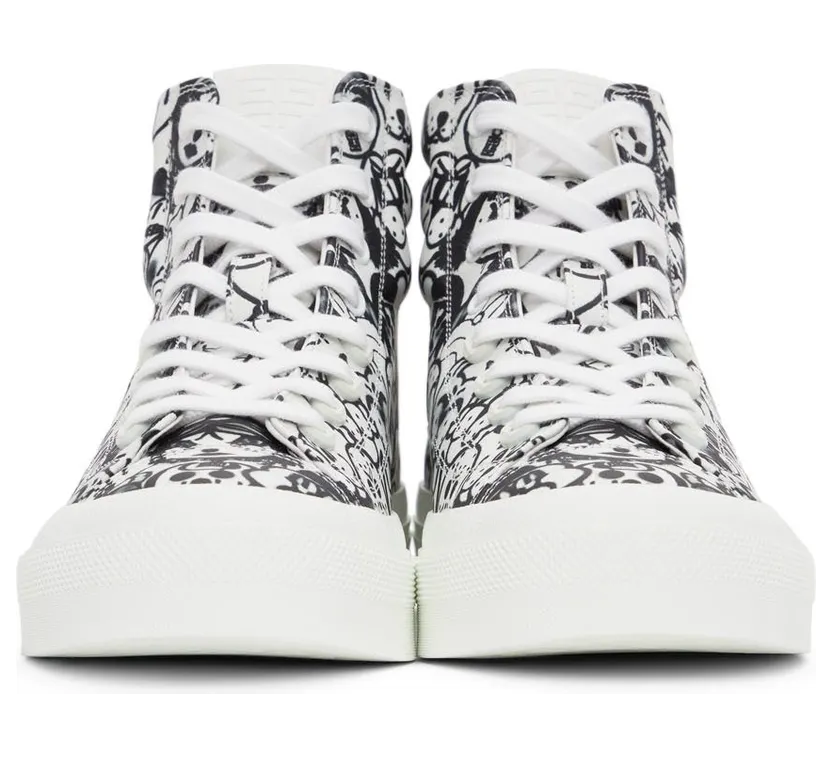 Givenchy White & Black Chito Edition City High-Top Sneakers (BH005LH142) (2)