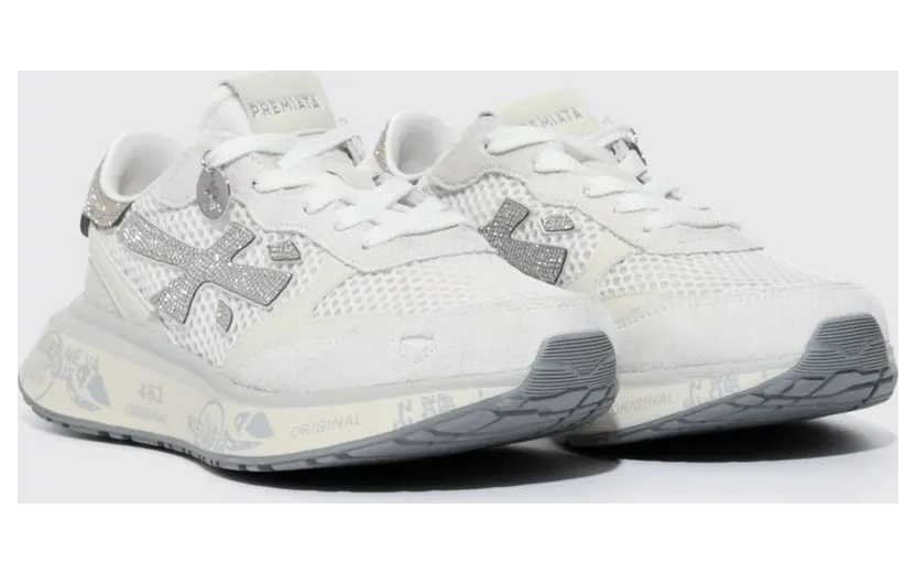 Premiata Lauryn Suede and Mesh Sneakers White (LAURYN8186)