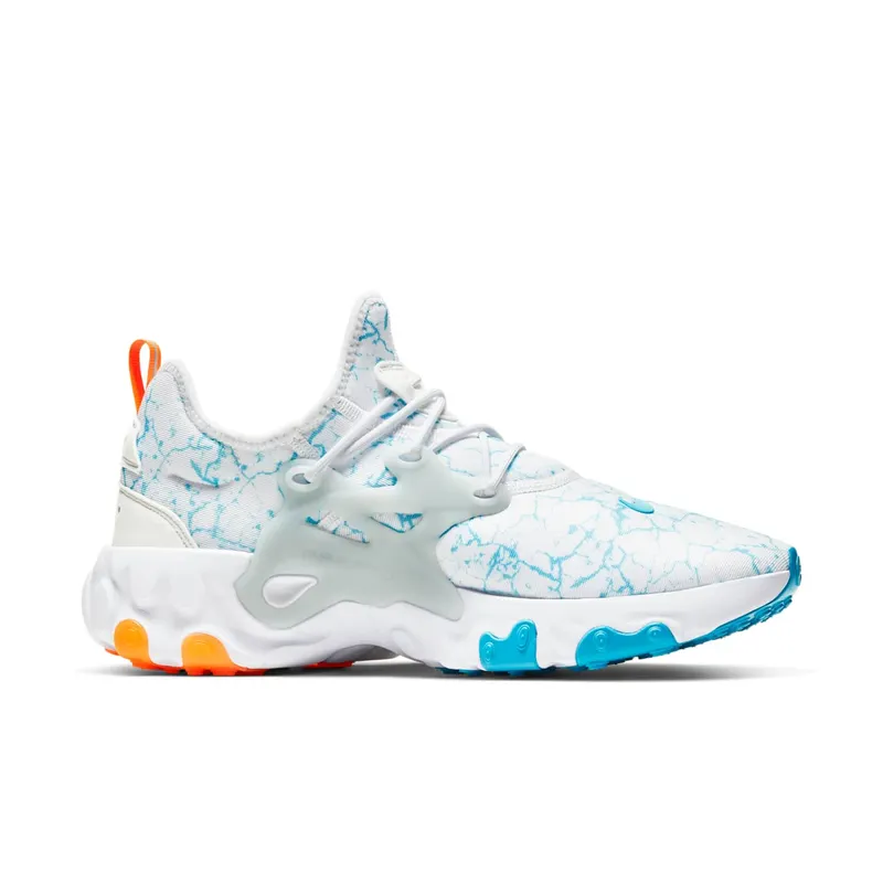 Nike React Presto Acid Wash White/Aura-Total Orange-Blue Fury (CN7664-100)