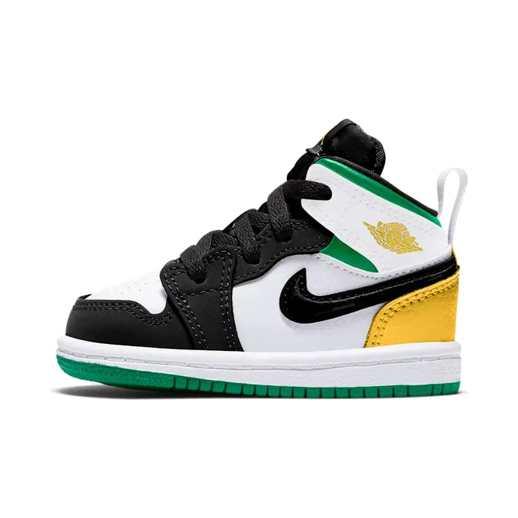 Jordan 1 Mid SE White Laser Orange Lucky Green (TD) “White / Black / Lucky Green / Laser Orange” (BQ6933-101)