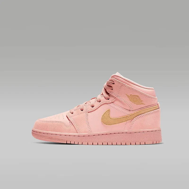 Jordan 1 Mid Coral Gold (GS) Coral Stardust/Club Gold-Coral Stardust (BQ6931-600)