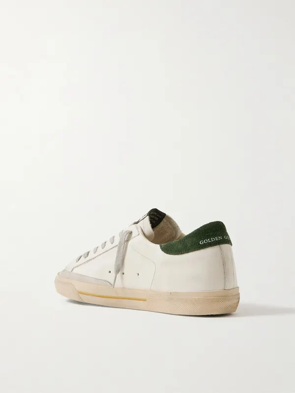Golden Goose Superstar Suede-Trimmed Distressed Leather Sneakers White (GMF00105.F007530) (4)
