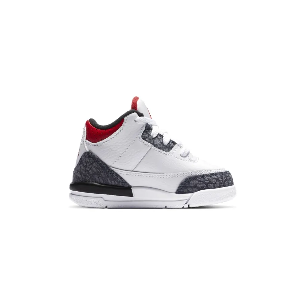 Jordan 3 Retro SE-T Fire Red Denim (TD) White/Fire Red-Black (DB4170-100)