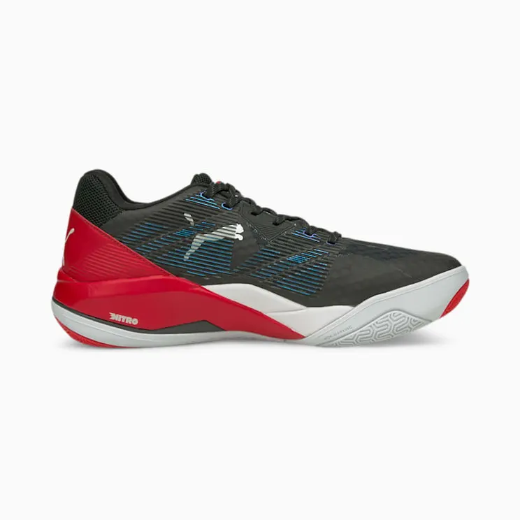 Puma Eliminate Power Nitro handbalschoenen Wit/Zwart/Rood (106460-01)