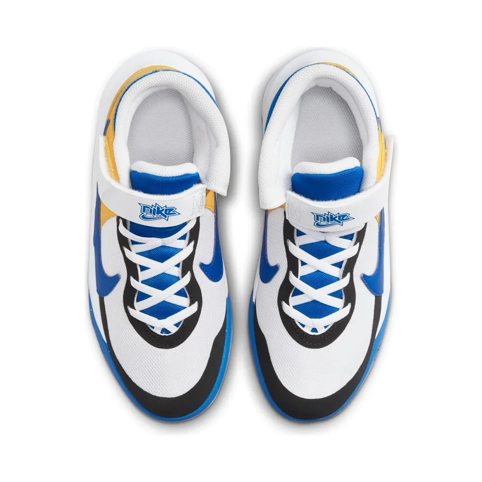 Nike Team Hustle D 10 FlyEase White Yellow Ochre Game Royal (DZ2760-141)