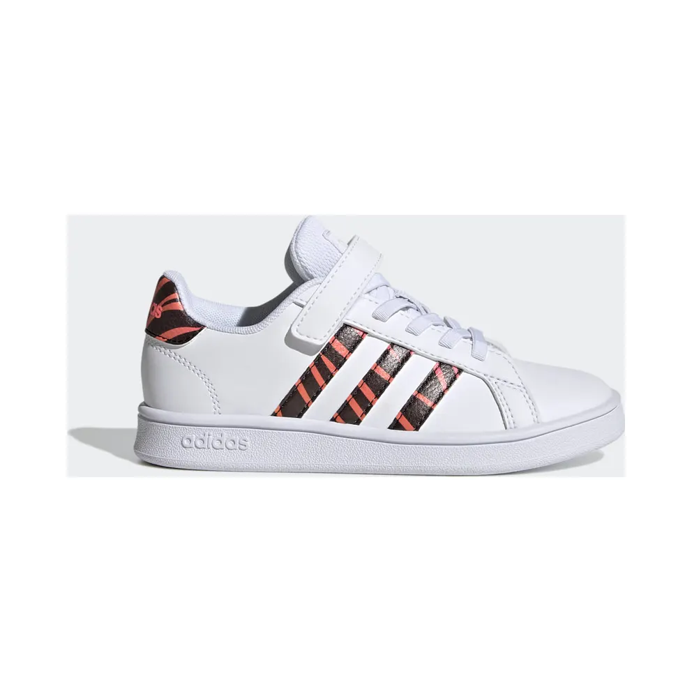 adidas Grand Court Tiger-Print Schuh Cloud White / Core Black / Acid Red (GZ1075)