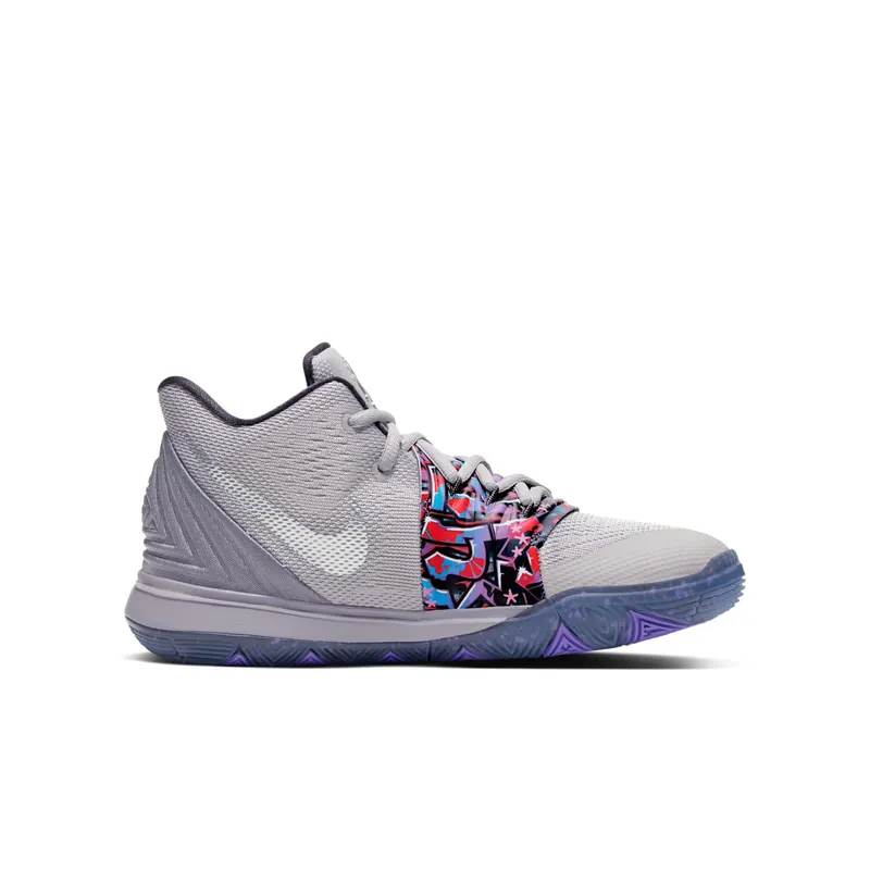 Nike Kyrie 5 Graffiti (GS) Atmosphere Grey/Metallic Silver (AQ2456-001)
