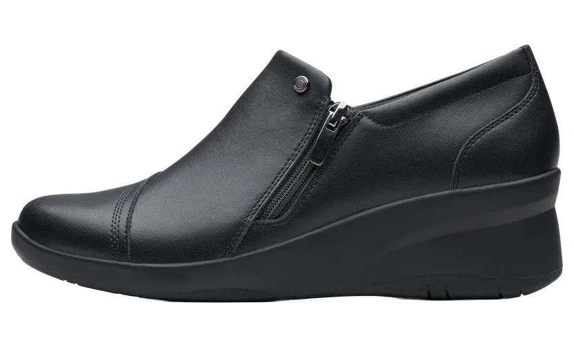 Clarks Suttyn Zip Wedge “Black Leather” (26180145)