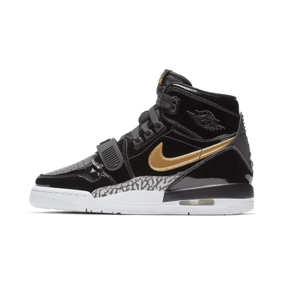 Jordan Legacy 312 Black Gold Patent (GS) Black/Metallic Gold-White (AT4040-007)