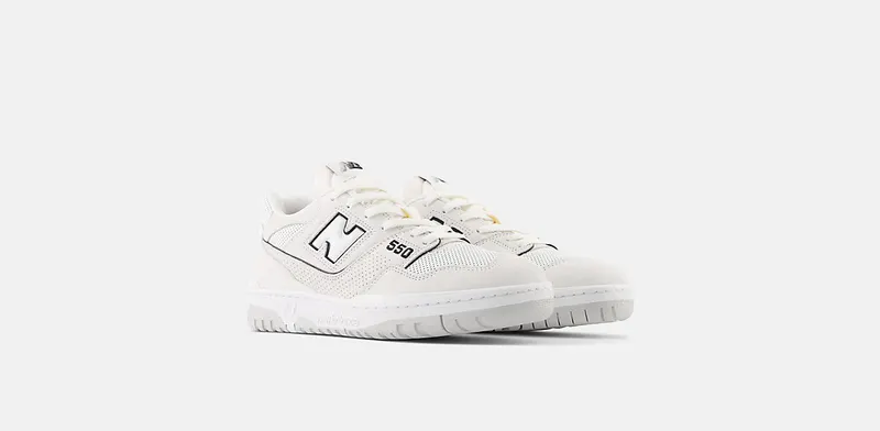 New Balance 550 White Perforated Leather Black (BB550PRB)