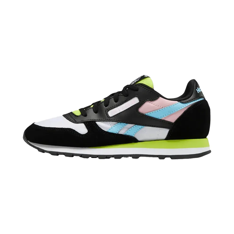Reebok CL LTHR GS “Black/Pink/Light Blue” (GX1103)