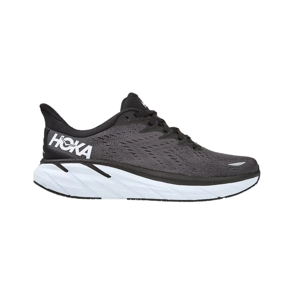 Hoka One Clifton 8 Black White (Wide) (1121374-BWHT)