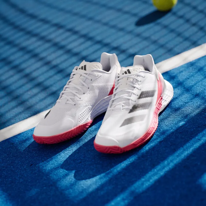 Adidas Defiant Speed 2 Tennis Shoes Cloud White / Core Black / Pure Ruby (JH6320)