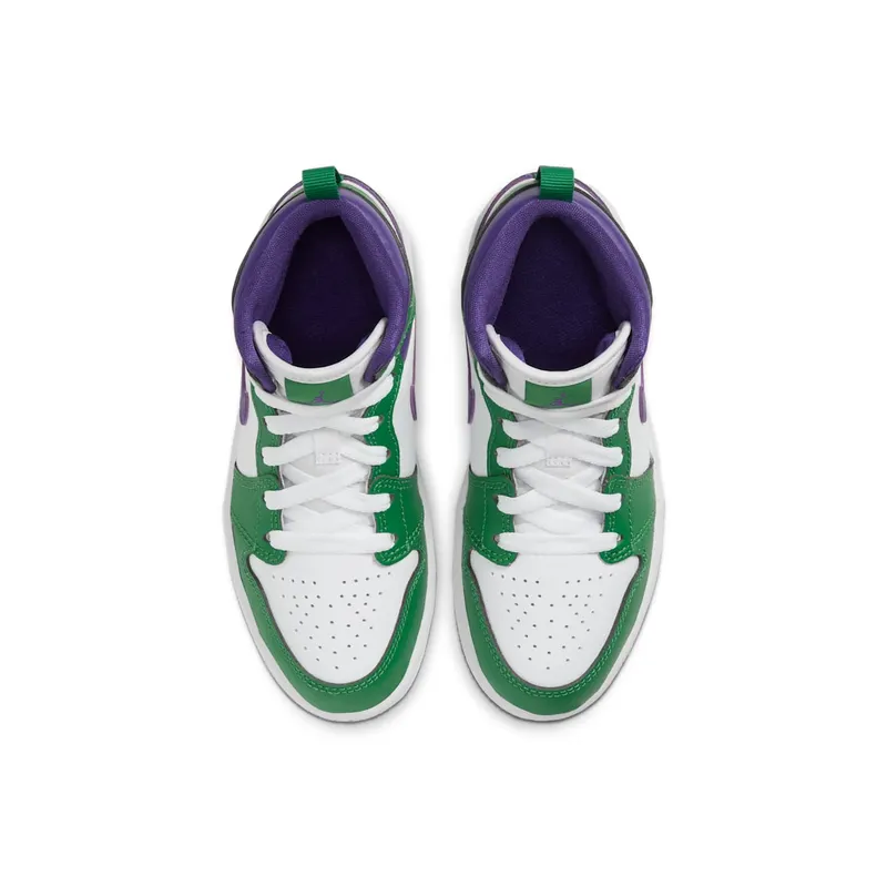 Jordan 1 Mid Incredible Hulk (PS) Aloe Verde/White-Court Purple (640734-300)