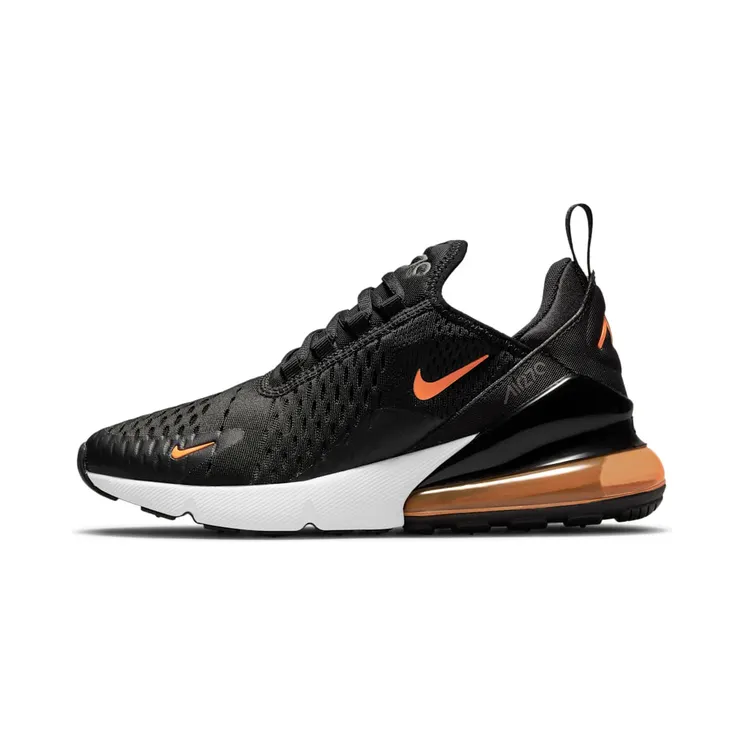 Nike Air Max 270 Black Total Orange (GS) “Black / Smoke Grey / White / Total Orange” (DM3208-001)