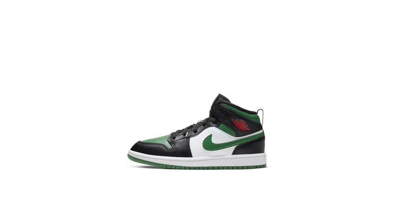 Jordan 1 Mid Pine Green (PS) Black/White/Gym Red (640734-067)