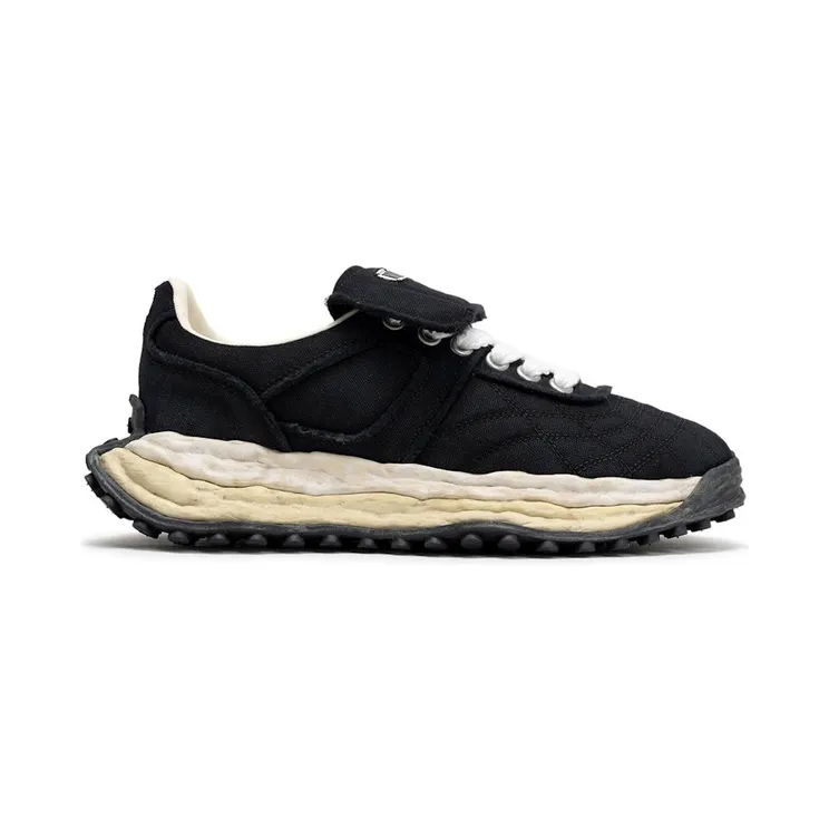 Maison Mihara Yasuhiro Scott OG Sole Vintage Effect Embroidered Canvas Low Black White (A15FW706-BLK)