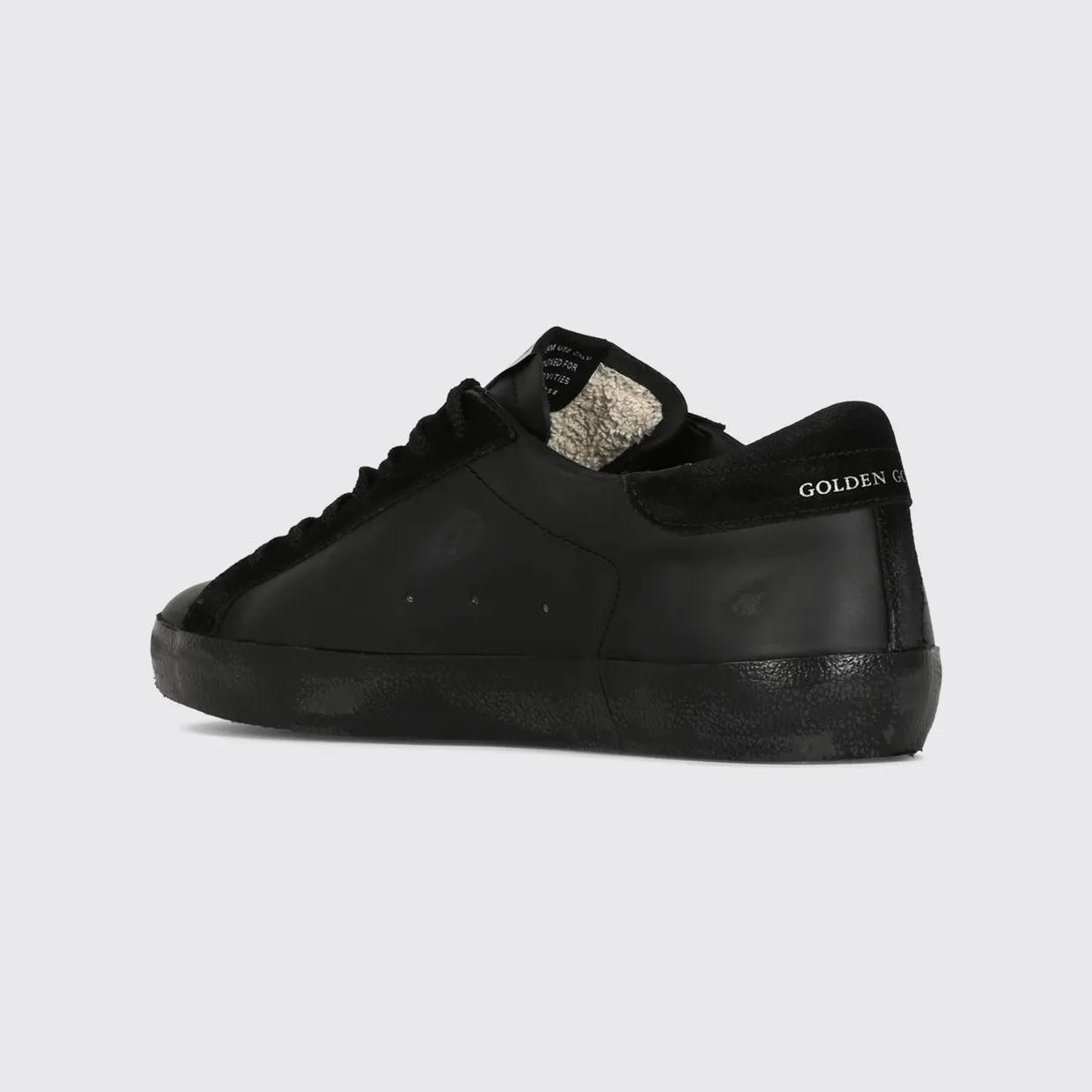 Golden goose Super-Star Trainers in Calfskin Leather with Distressed Effect Black (GMF00101F00799190100) (2)