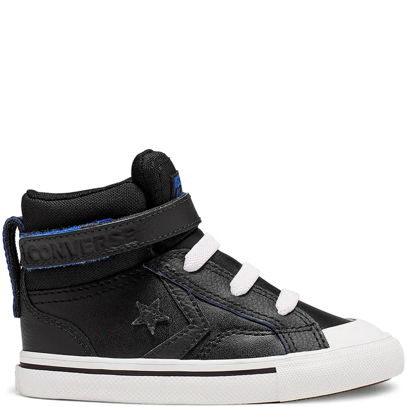 Converse Two-Tone Leather Pro Blaze Strap High Top Black/almost Black/hyper Royal (766051C)