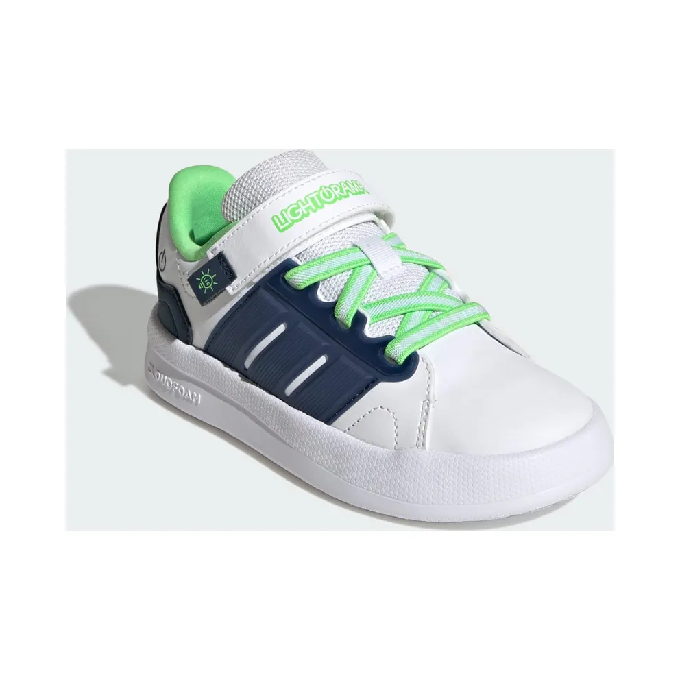 Adidas LIGHTORAMA COURT Shoes KIDS Cloud White / Night Indigo / Screaming Green (KJ6997)
