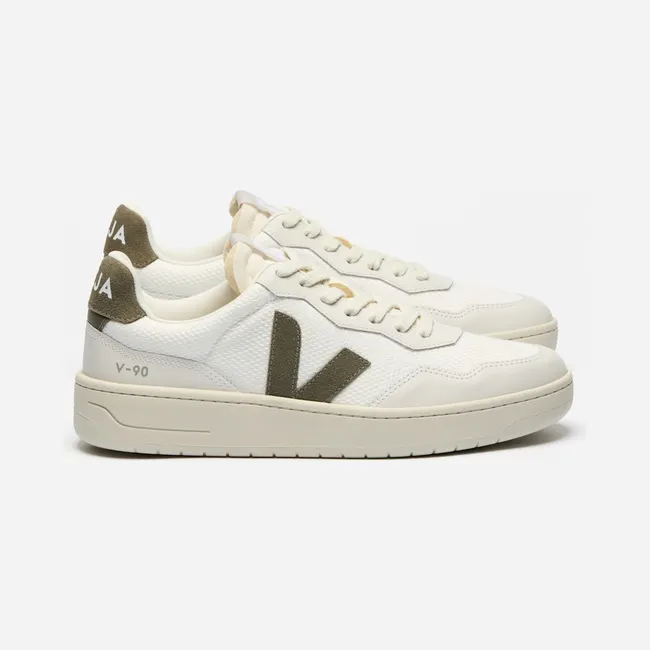 VEJA V-90 B-Mesh “White / Khaki Leather” (VD1720484)