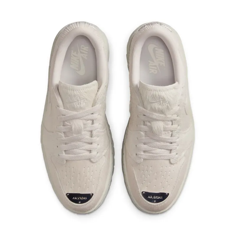 Jordan 1 Low Brooklyn Light Bone Metallic Silver (IB7210-001)