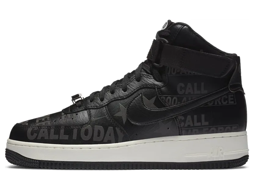 Nike Air Force 1 High ’07 Premium Toll Free – “Black / Black / Sail / Vast Grey” (CU1414-001)