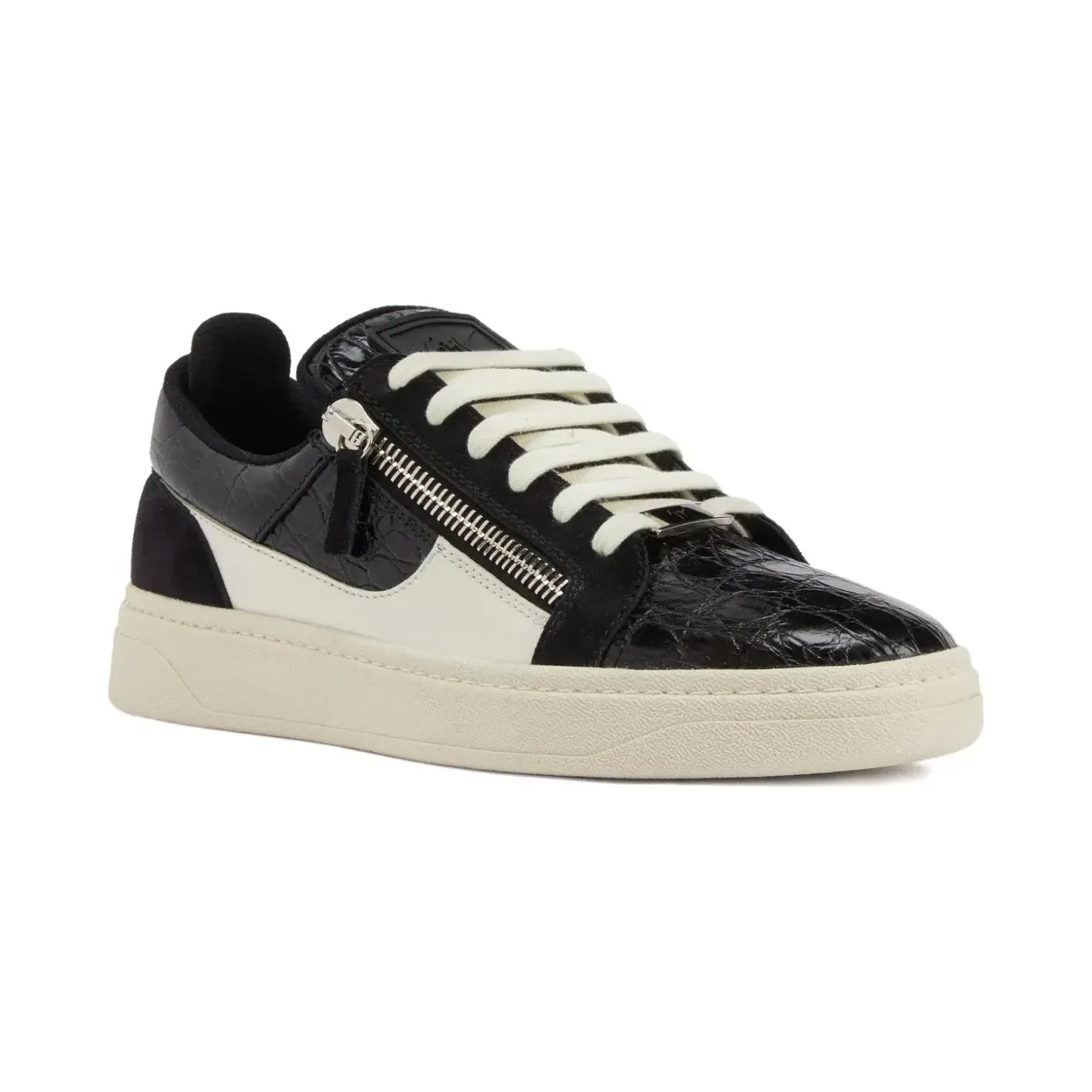 Giuseppe Zanotti GZ94 met krokodillen-reliëf en ritsdeail “Black” (RU50021003)