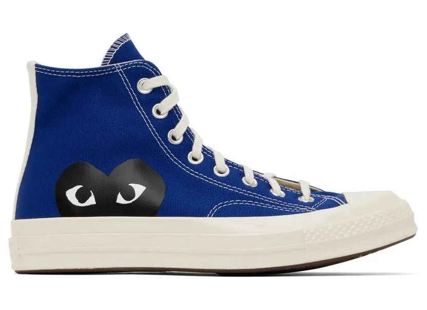 Comme des Garçons Play Grey Converse Edition Half Heart Chuck 70 High Sneakers (K122)