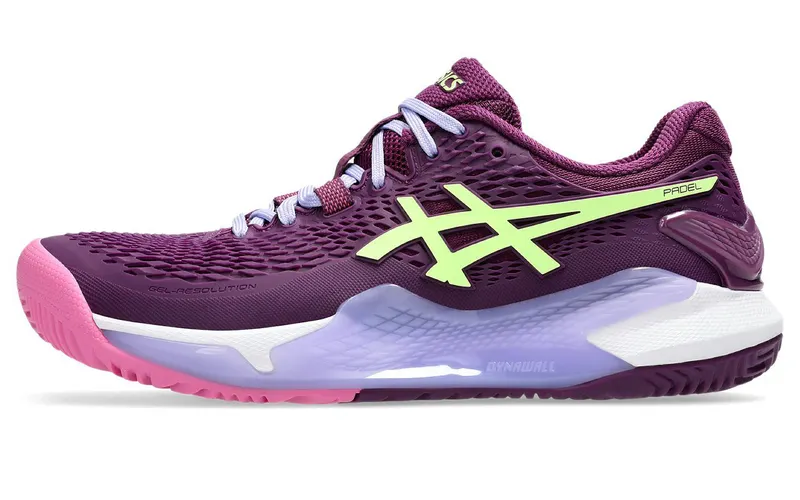 ASICS Gel-Resolution 9 Padel Deep Mauve Lime Green (1042A245-500)