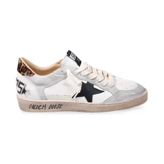 Golden Goose Ball Star met luipaardprint “White” (GMF00327F008740)