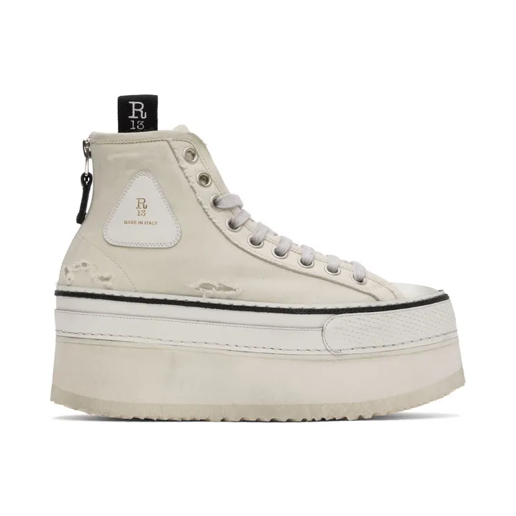 R13 Off-White Kurt Platform High-Top Sneakers (R13S0071-003)