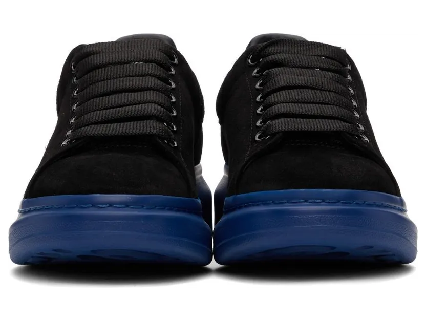 Alexander McQueen SSENSE Exclusive Black & Blue Suede Oversized Sneakers (553761WHBGM) (2)