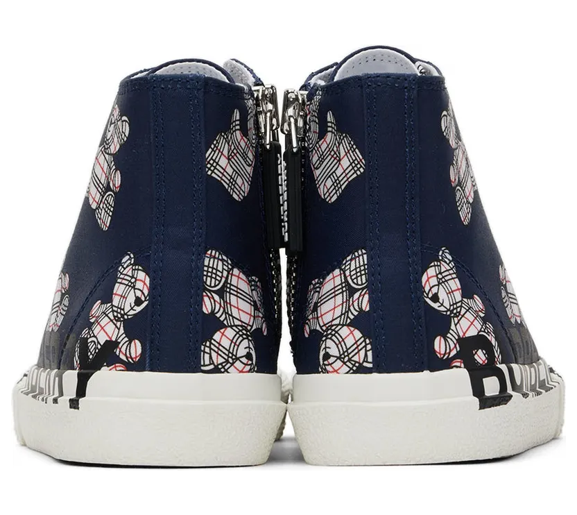 Burberry Kids Navy Thomas Bear High Sneakers (8054587) (2)
