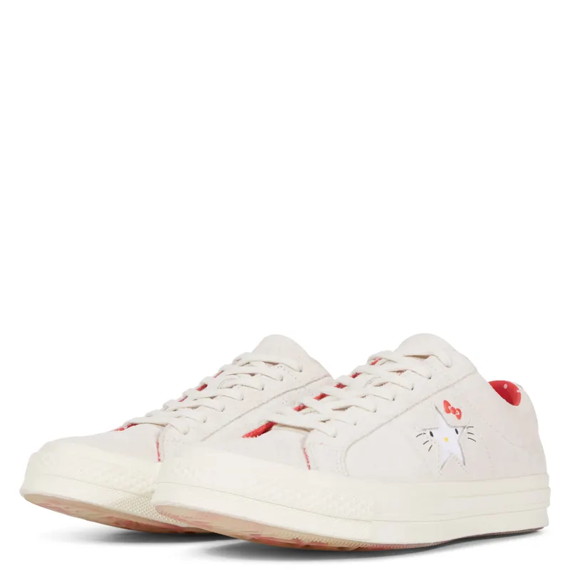 Converse One Star Ox Hello Kitty Grey Vaporus Grey/Egret-Fiery Red (162937C)