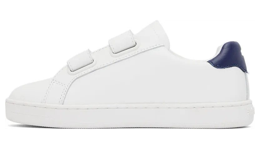 Palm Angels Kids White& Navy Palm 1 Strap Sneakers (PBIA006S22LEA0010146) (3)