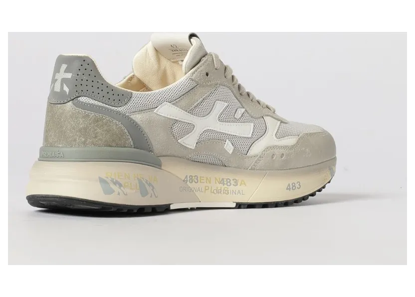 Premiata Mick Used Suede and Mesh Sneakers Grey (MICK018117) (2)