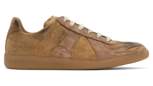 Maison Margiela Tan Distressed Replica Sneakers (S57WS0382 P4016)