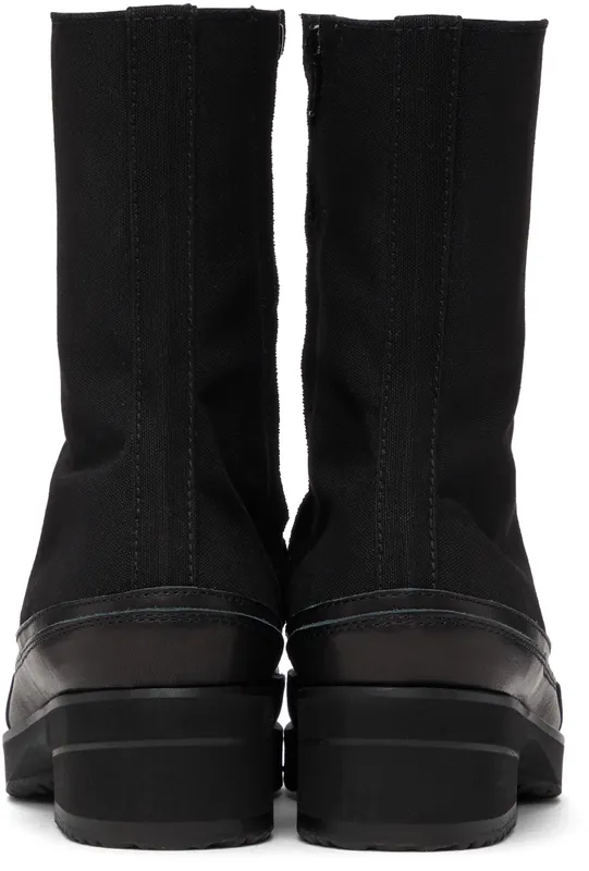 Yohji Yamamoto Black Canvas Heeled High Top Sneakers (FX-E03-062)