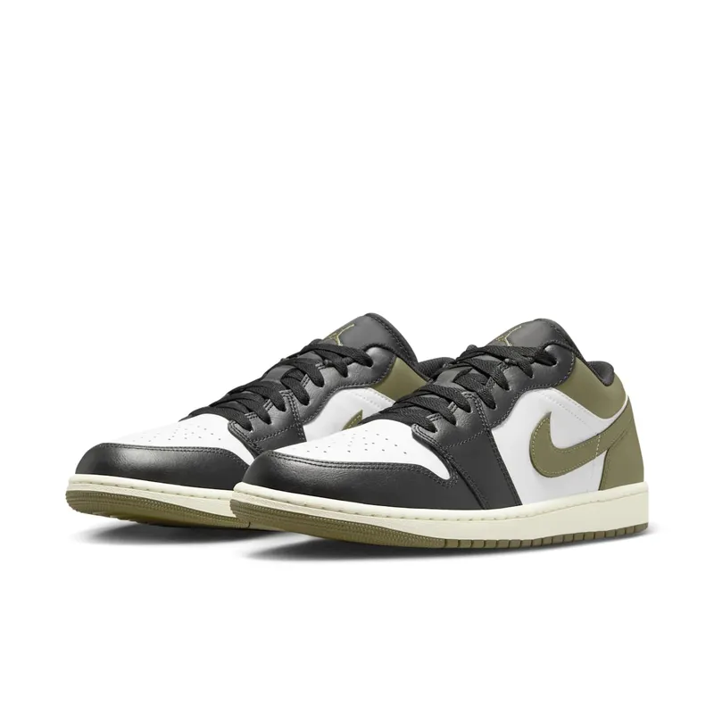 Air Jordan 1 Low “Black Toe Medium Olive” (553558-092)