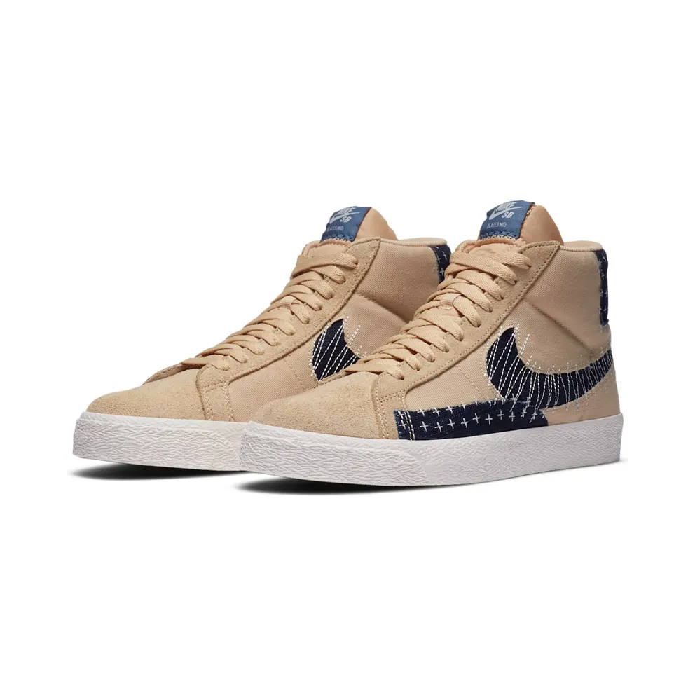 Nike SB Zoom Blazer Mid Sashiko Sesame Sesame/Mystic Navy-Sail-Gum Light Brown (CT0715-200)