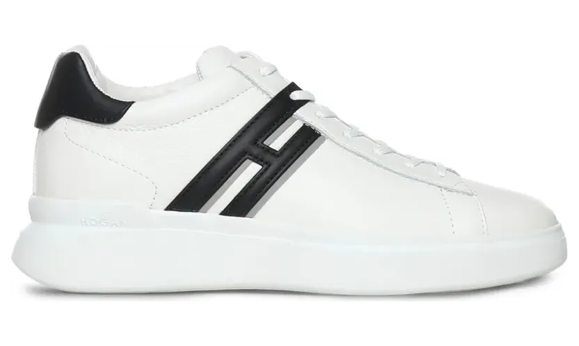 Hogan H580 leren sneakers met logodetail – Beige (HXM5800DV42UXS)