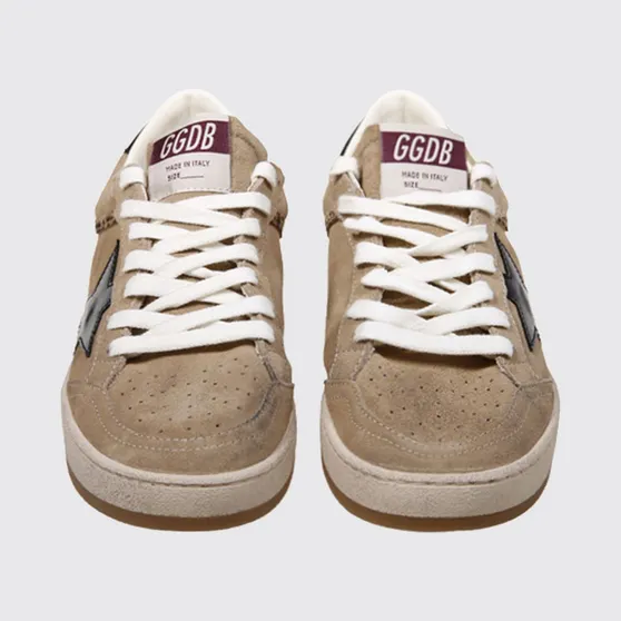 Golden goose Ball Star Sneakers in Leather and Suede with Distressed Effect Beige (GWF00117F00870415981)