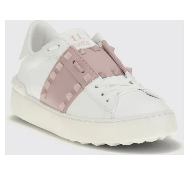 Valentino garavani Rockstud Untitled Sneakers in Smooth Leather with Studs White 1 (S0A01LTU834)